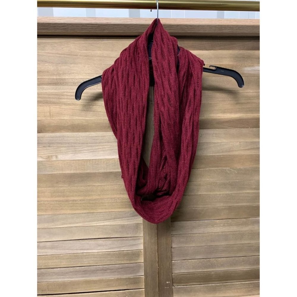 Maroon Knit Infinity Scarf